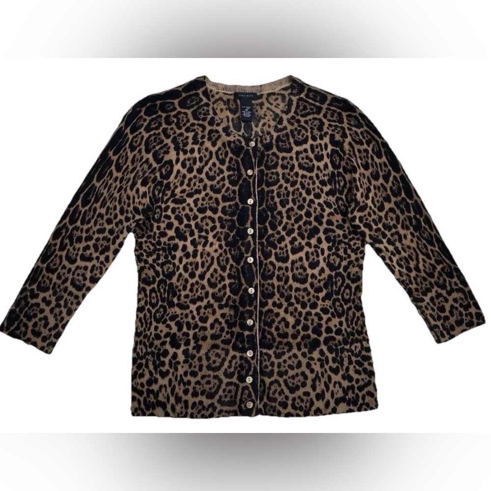Only Mine Leopard Print Button-Front Cardigan - Brown and Black